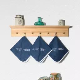 Lot de 3 torchons carrés  indigo 50×50 cm