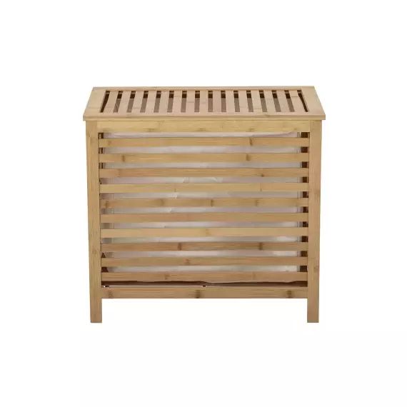 Panier à linge en bambou beige