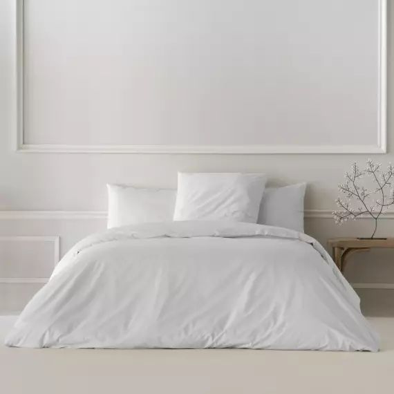 Housse de couette en percale coton blanc 200×200 cm