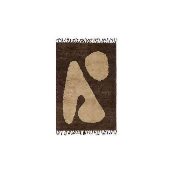 Tapis Tapis en Tissu, Laine de Nouvelle-Zélande – Couleur Marron – 43.27 x 43.27 x 43.27 cm