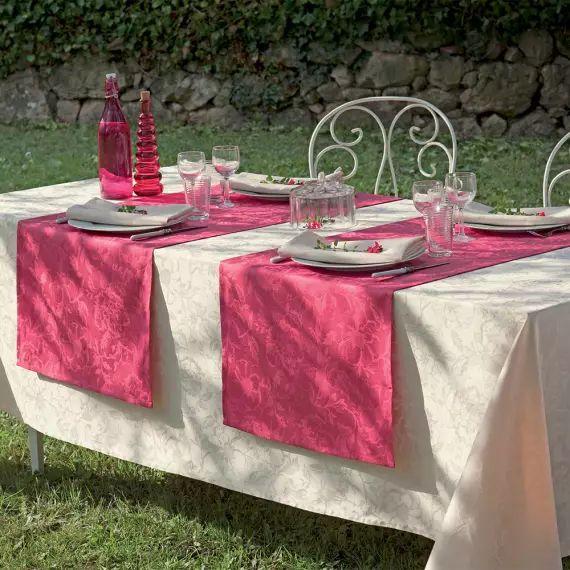 Nappe  pur coton ivoire 180×250