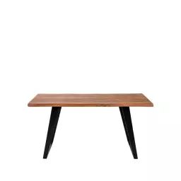 Asèle – Table à manger en bois et métal 160x90cm – Couleur – Bois