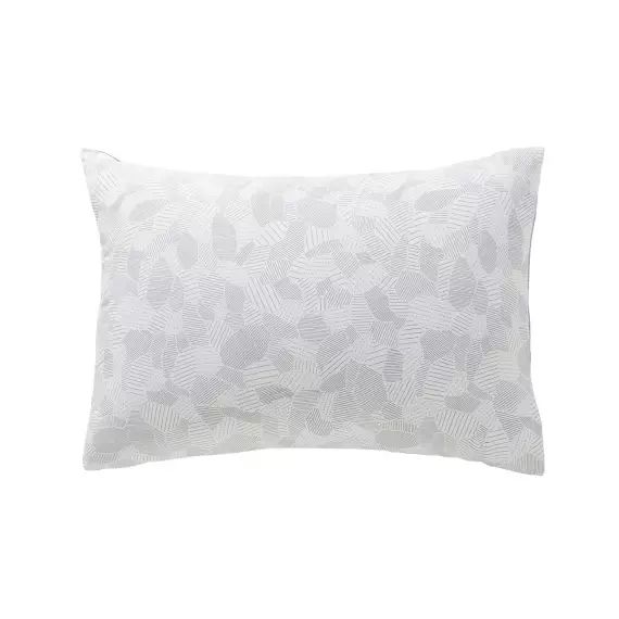 Taie d&rsquo;oreiller bicolore en coton gris 50×70