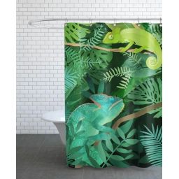 Rideau de douche en polyester en vert 150×200