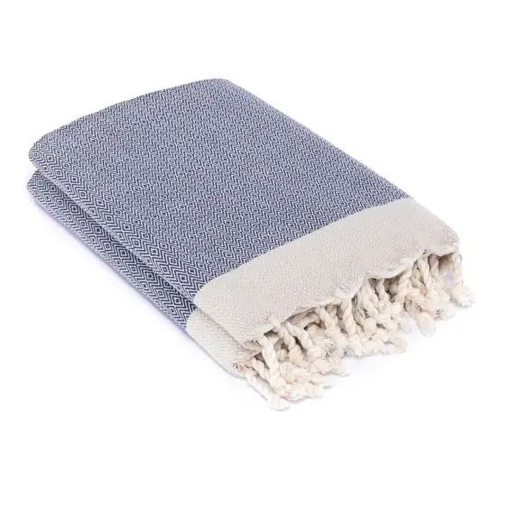 Plaid en coton 160×250 Bleu Marine