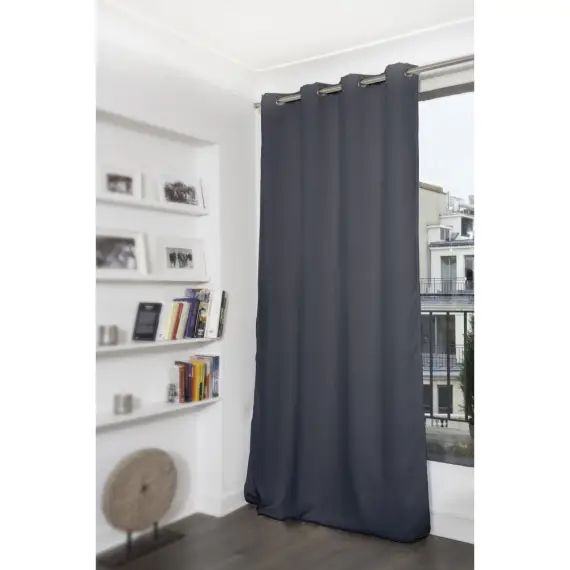 Rideau thermique occultant gris 140×350