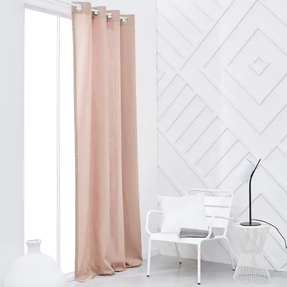 Rideau œillets en Viscose Rose 140×240 cm