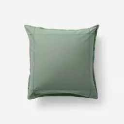 Taie d’oreiller carrée percale de coton vert