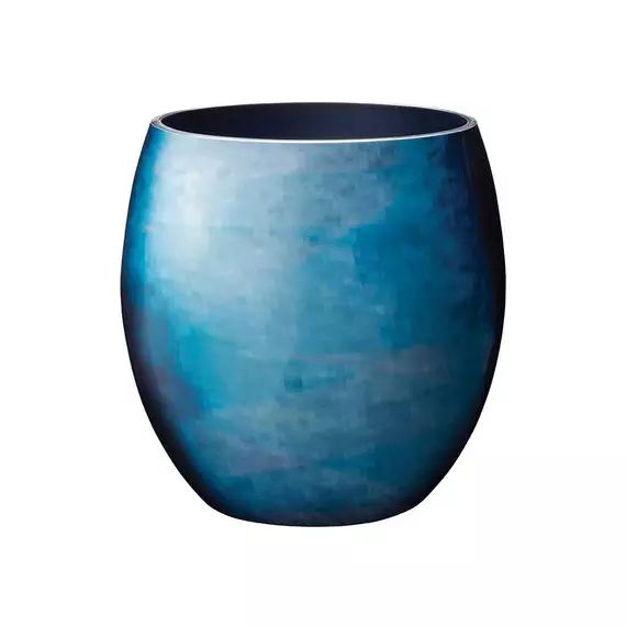 Vase Stockholm Horizon en Céramique, Email à froid – Couleur Bleu – 26.21 x 26.21 x 23.4 cm – Designer Bernadotte&Kylberg