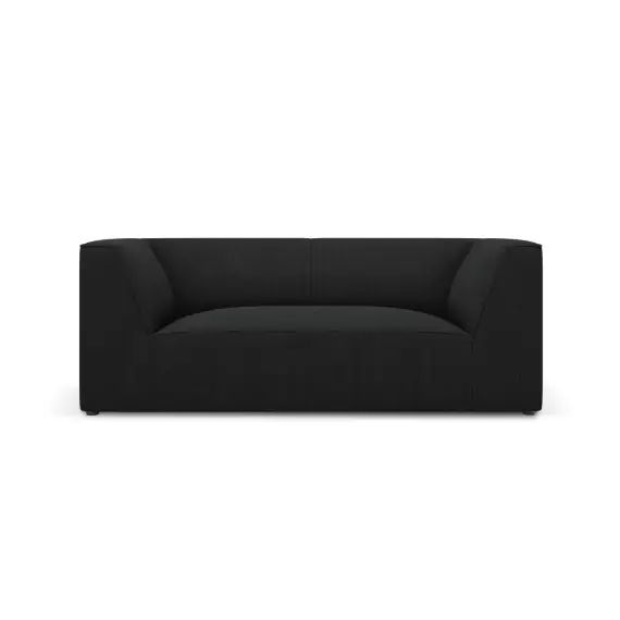 Canapé 2 places en tissu velours côtelé noir