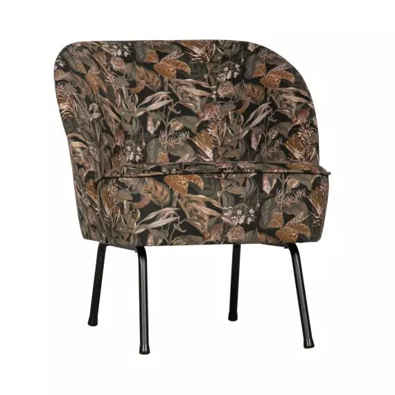 Fauteuil lounge en velours noir  et  or