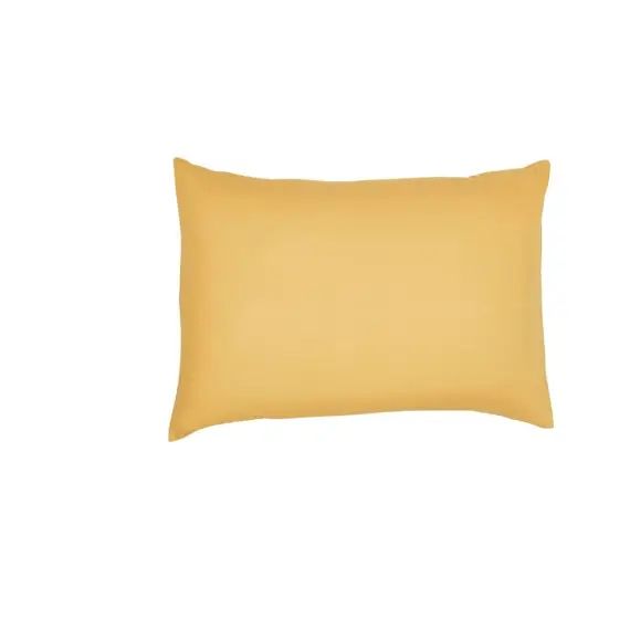 Taie d&rsquo;oreiller en coton jaune 50×70