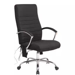 Chaise de bureau massant et réglable en tissu Noir