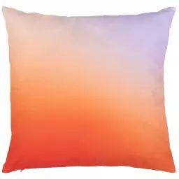 Housse de coussin en coton biologique imprimé dégradé orange et bleu 40×40