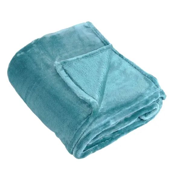 Couverture polaire uni 220x240cm Turquoise