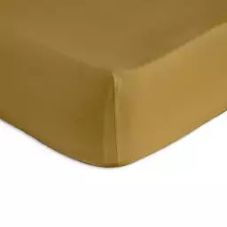 Drap housse 100% coton 90×200+28 cm jaune