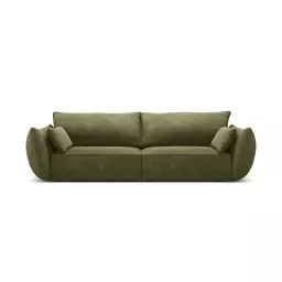 Canapé 3 places en tissu chenille vert
