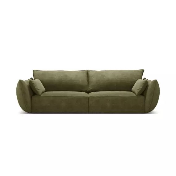 Canapé 3 places en tissu chenille vert
