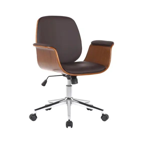 Chaise de bureau réglable en bois Noyer / Marron