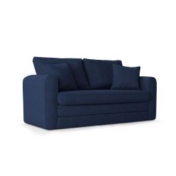 Canapé 2 places en tissu structuré bleu marine