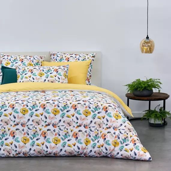 Parure de lit coton 200×200 + 2x65x65 cm jaune