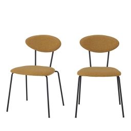 Mason – Lot de 2 chaises en tissu et métal