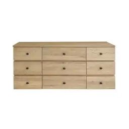 Meuble double vasque en chêne massif suspendu 140 cm