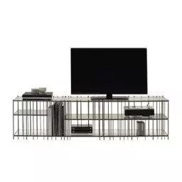 Meuble TV Ikebana en Métal, Métal bruni – Couleur Métal – 160 x 35 x 41 cm – Designer Studio CTRLZAK