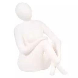 Statuette femme en grès blanc H21