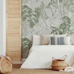 Papier peint panoramique motif floral Vert 384x300cm