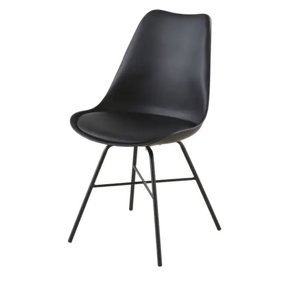 Chaise noire et pieds en métal noir Wembley