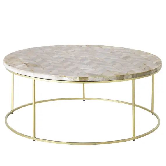 Table basse en pierre motif à chevrons Preciosa