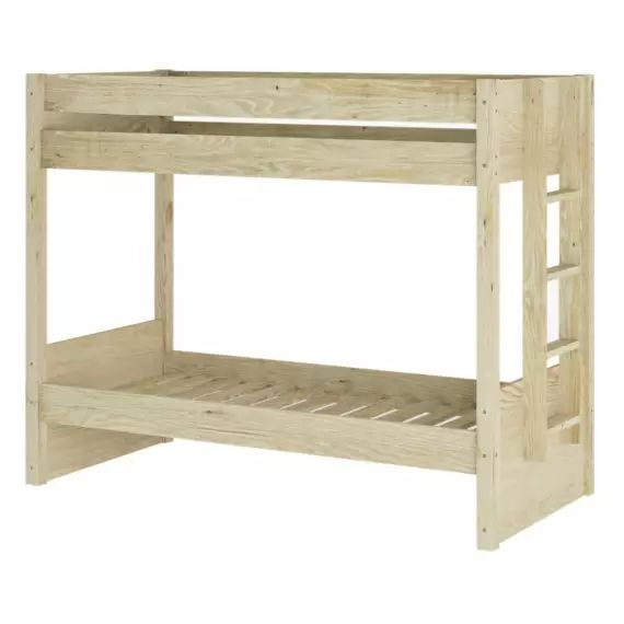 Lit superposé avec matelas 90×200 cm bois massif