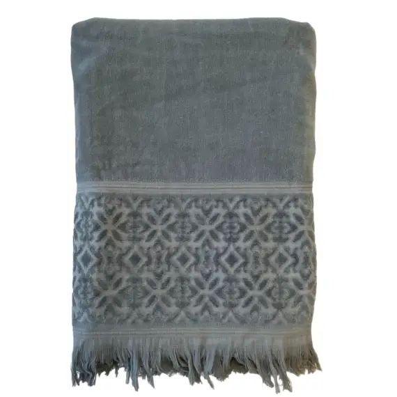Serviette de bain éponge velours Romance gris 90×170