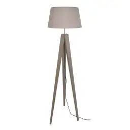Lampadaire bois taupe