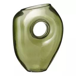 Vase en verre vert clair H22,5