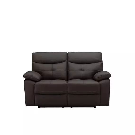 Canapé 2  places 2 relax GARDNER cuir de bovin et pu noir