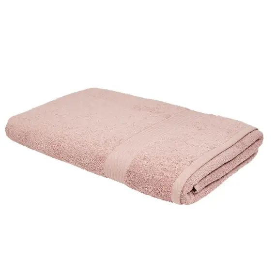 Maxi drap de bain uni en coton rose 90×150