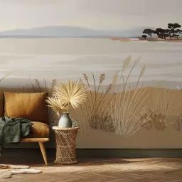 Papier peint panoramique les îles du golfe 300 x 250  beige