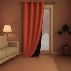Rideau thermique aspect velours 140x260cm Terre cuite