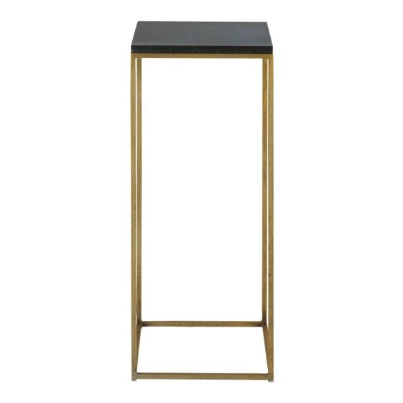 Sellette en marbre noir et métal coloris laiton