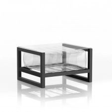 Table basse pvc transparente cadre en aluminium