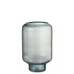 Vase sur pied en verre bleu clair 36x22x22 cm
