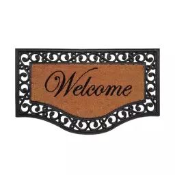 Paillasson arabesque Welcome 45x75cm – Noir