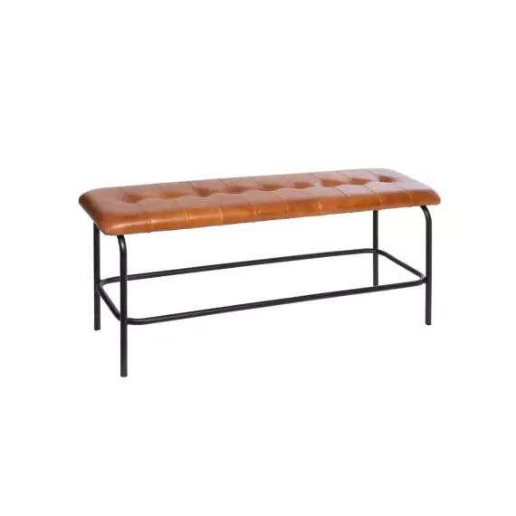 Banc en cuir Dario coloris cognac – Atmosphera