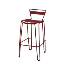MALLORCA – Chaise haute en acier rouge