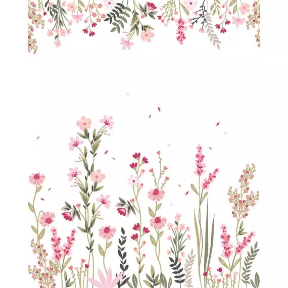 Papier peint décor a field of flowers l rose
