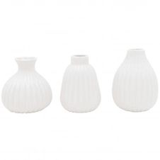 Set de 3 petits vases en porcelaine blanche