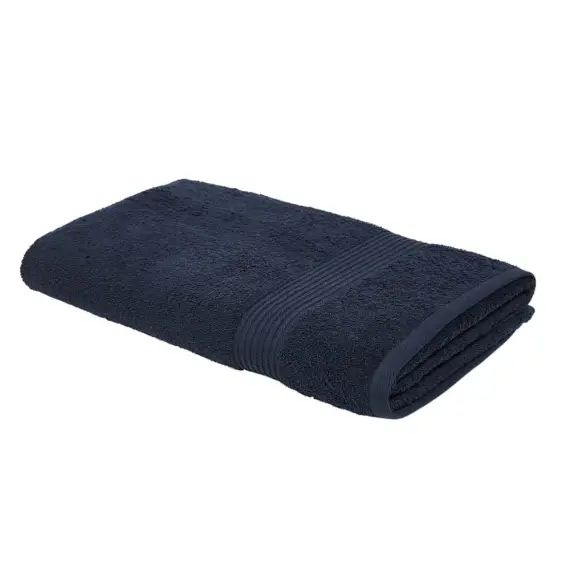 Maxi drap de bain uni en coton bleu marine 90×150