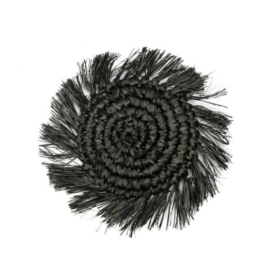 Dessous de verre en raphia noir